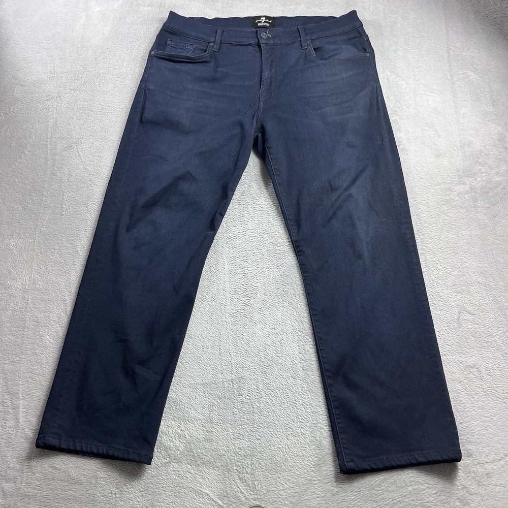 7 for all Mankind 36x26 Dark Blue Ink Wash Slimmy Luxe Sport Performance Jeans